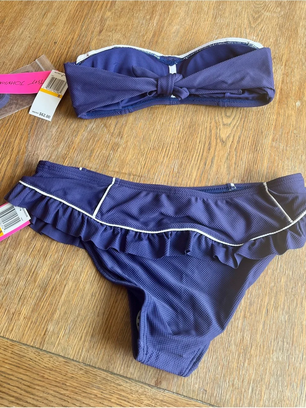 NWT Betsey Johnson navy sailor nautical y2k bikini set
